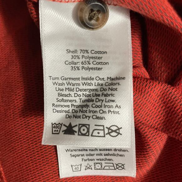 Eddie Bauer Travex Mens Size Large Orange Short Sleeve Cotton Blend Polo Shirt - Picture 5 of 14